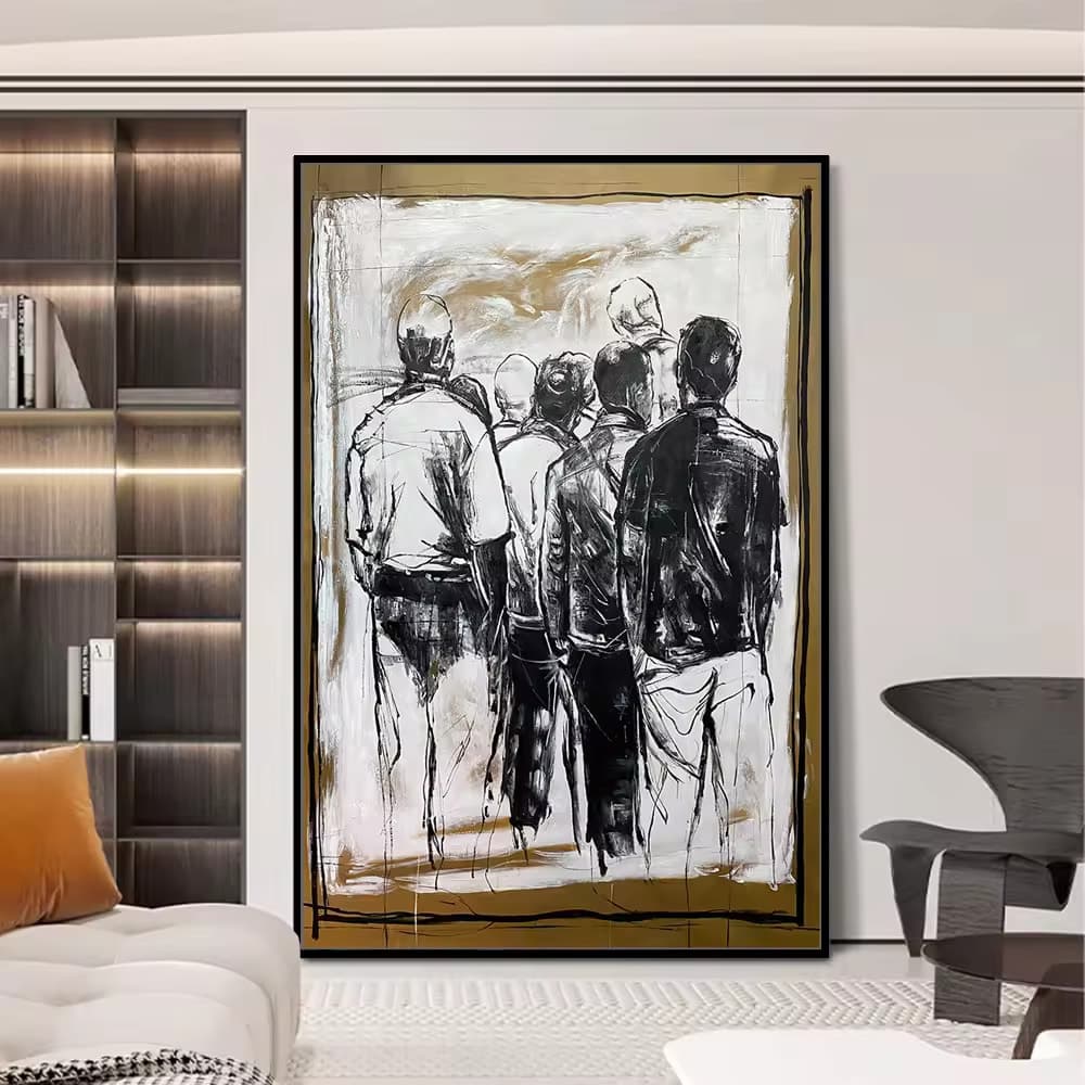 Figures in Motion Framed Canvas