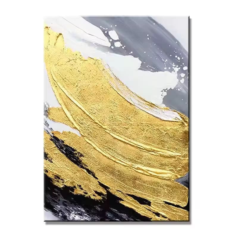 Gold Strokes Abstract Canvas